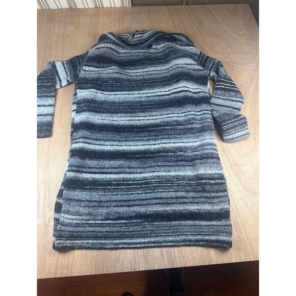 Tart Gray Ombre Long Cardigan Sweater Women’s L Open Front Cozy Knit - Picture 2 of 5